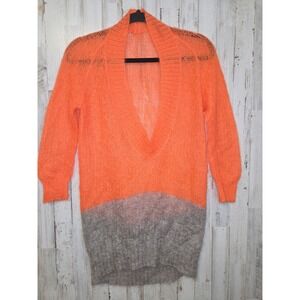VPL size S Crochet Sheer Sweater Mohair/ merino Wool Pullover